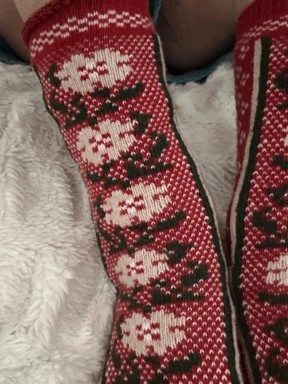 Anthropologie Women’s Red White Nordic Floral Print Socks